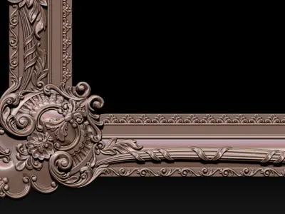 3D Frame - Wood Carving STL Model for CNC Router 3D print model 9