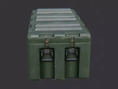 military stackable crate olive drab prop Low-poly 3D model