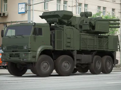 Pantsir S1 SA-22 Greyhound Dirty Rigged 3D model