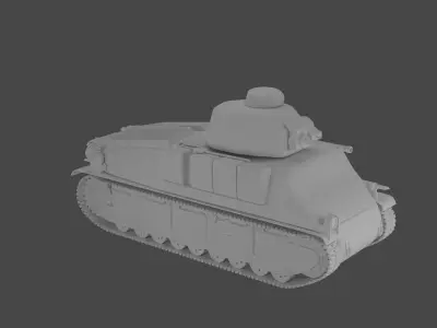 3D Tank model side of car Low-poly 3D model