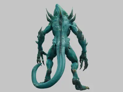 Sci-Fi Alien Beast Low-poly 3D model
