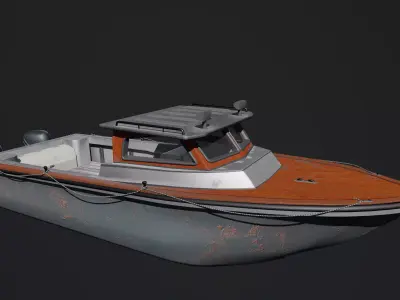 Game Ready Fishing Boat Low-poly 3D model