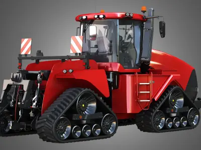 Quadtrac 470 Articulated Tractor -  With Rubber Tracks System 3D model
