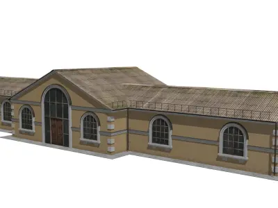 railway station Low-poly 3D model