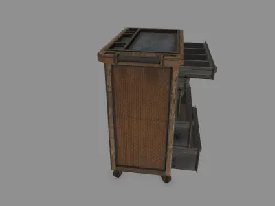 Cupboard metal cabinet with drawers Low-poly 3D model