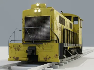 Diesel locomotive 3D model textures PBR Low-poly 3D model