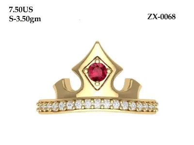 Crown Ring  3D print model get