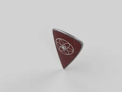 Shield pin with circle in middle Low-poly 3D model
