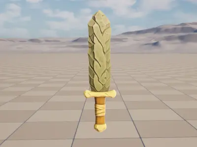 Stone Sword - Game Ready Weapon Low-poly 3D model