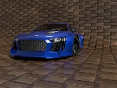 Audi car 3d model  Low-poly 3D model