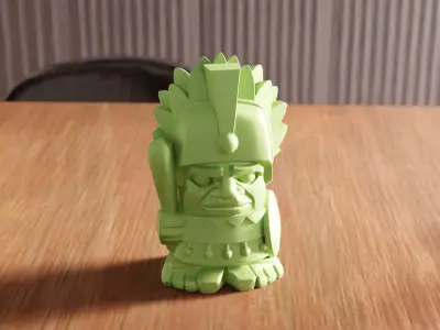 Aztec Chief Figure STL File - 167 3D print model