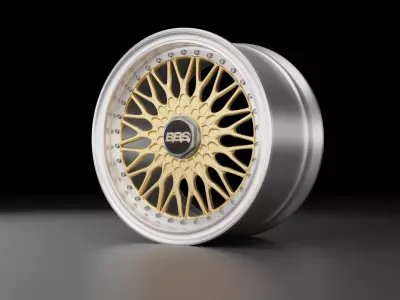 BBS Super RS gold rims 3D model