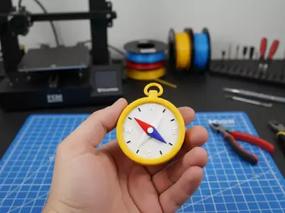 Cartoon Compass Low-poly 3D model