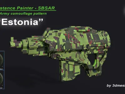Estonia - Army Camouflage Pattern - SBSAR Material 3D model