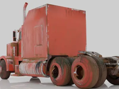 Low Poly Old Peterbilt  Free low-poly 3D model