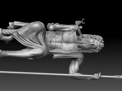 Zeus and Nike sculpture 3D print model