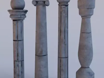 Stylized Ancient Buildings Architecture Pack  Low-poly 3D model