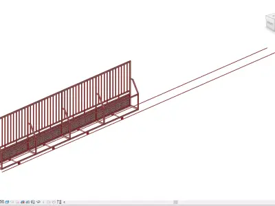 Revit Family - Sliding Gate 8m Free low-poly 3D model