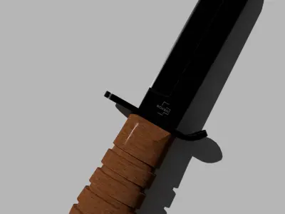 Military combat knife 3D model