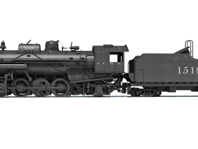 Steam Locomotive Old Train 3D model