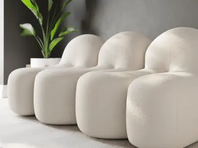  Thehighkey Glove Couch Model, White 