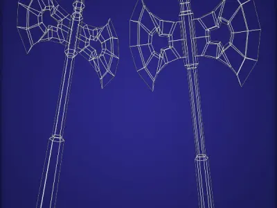 Battle Axe Low-poly 3D model 46
