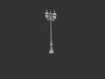 Ornate Iron Street Lamp Low-poly 3D model