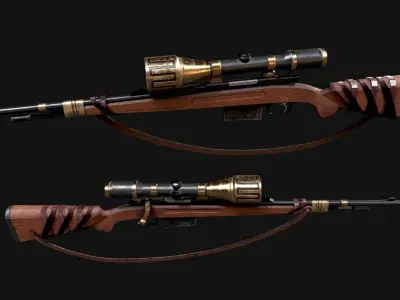 Vanguard person sniper rifle Low-poly 3D model