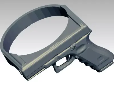 Fashion Gun Ring Man Woman 3D print model