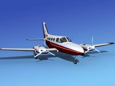 Cessna 414A Chancellor V04 3D model