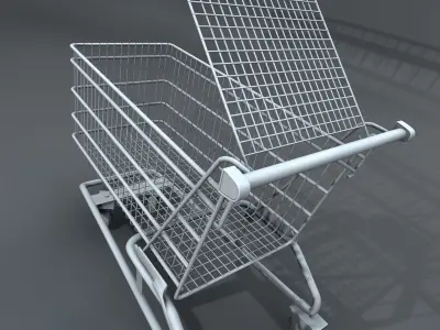 Realistic Shopping cart 3D model