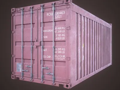 Container shipping Low-poly 3D model purchase