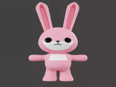Character Rabbit kawaii cute Free 3D model