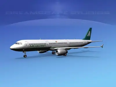 Airbus A321 Mexicana 3D model
