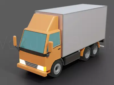 Concept Cartoon Lorry Truck Low-poly 3D model
