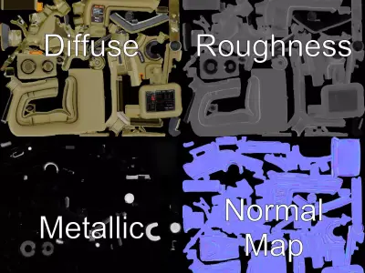 Retro Military Device Model Pack Low-poly 3D model purchase