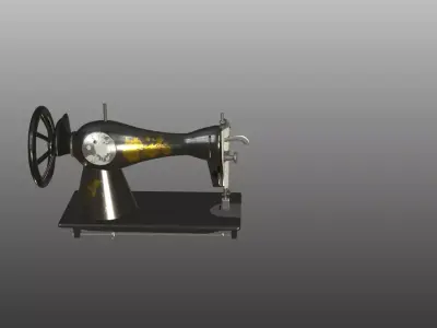 Sewing machine 3D model  Low-poly 3D model