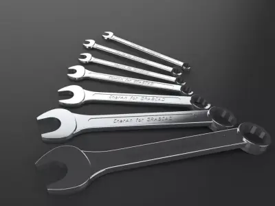 Set of combination spanner whenches - parametric Free 3D model