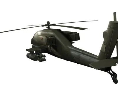 Helicopter military Low-poly 3D model purchase