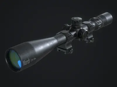 Sniper Scope March-FX 2 5x-25x42mm Low-poly 3D model