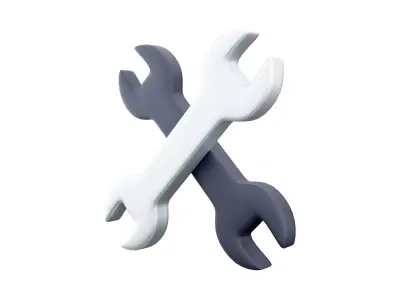 Adjustable wrench cartoon icon 3D model