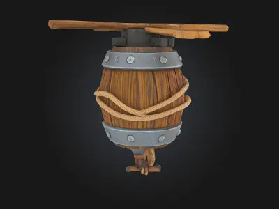 Flying Cannon Barrel Whimsical Aerial Artillery Model 3D model