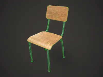Industrial chair Low-poly 3D model