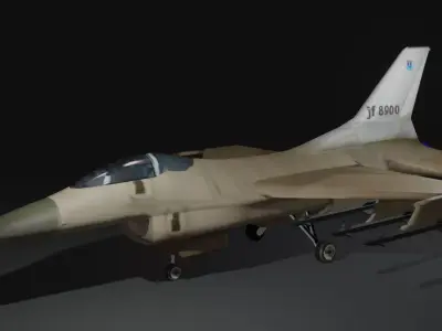 Low Poly F-16 Fighter Jet Low-poly 3D model