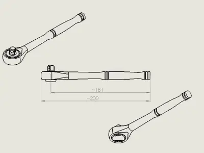 Ratchet wrench 3D model