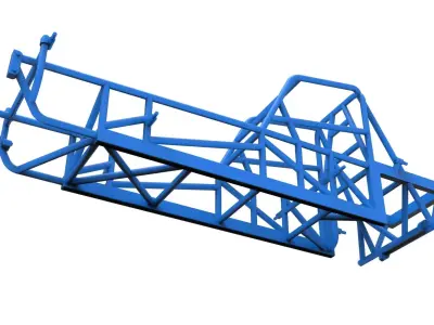 Frame of Vintage Dirt Modified stock car Version 4 Scale 1 to 25 3D print model