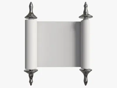 Ancient Scroll With Metal Rods clean 01 3D model