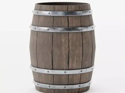 Wood Barrel 1 Low-poly 3D model