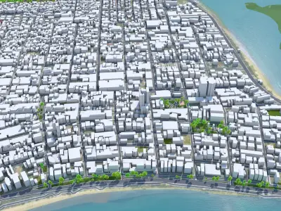 Maceio State of Alagoas Brazil 25km Low-poly 3D model
