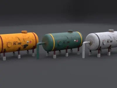 Gas Tank  Free low-poly 3D model